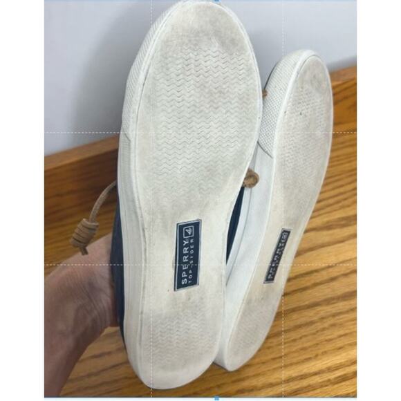 Sperry Top-Sider Sneaker Size 6.5 Navy Boat Leather Lace - Picture 5 of 8